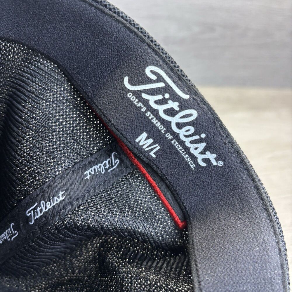 Titleist Pro V1 FJ Tour Performance Golf Hat Cap Black Stretch Fit M/L - Picture 7 of 7